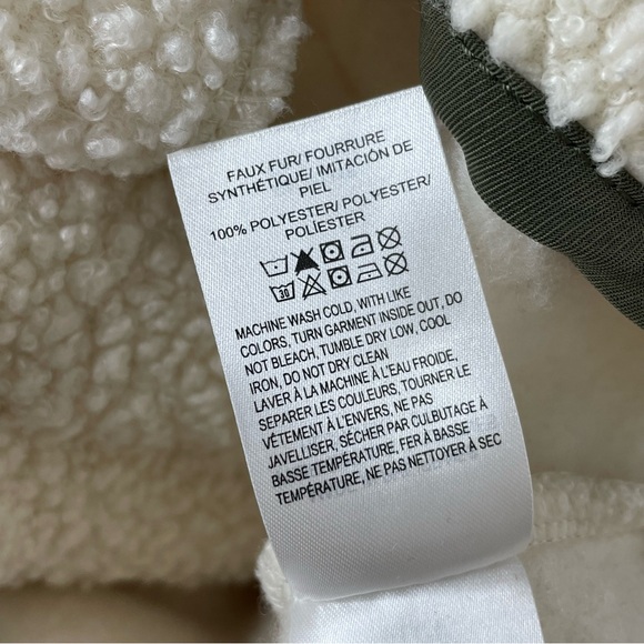 LUCKY BRAND Sherpa Faux Shearling Teddy Fleece Coat Jacket Size L Oatmeal $169 - Picture 10 of 10